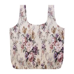 Vintage Floral Pattern Full Print Recycle Bag (l)