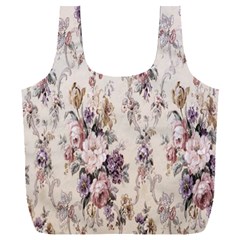 Vintage Floral Pattern Full Print Recycle Bag (xxxl)