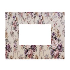Vintage Floral Pattern White Tabletop Photo Frame 4 x6  by artworkshop