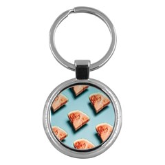 Watermelon Against Blue Surface Pattern Key Chain (Round)