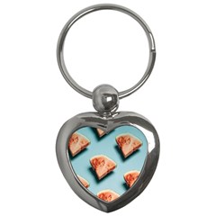 Watermelon Against Blue Surface Pattern Key Chain (Heart)