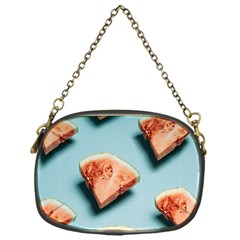 Watermelon Against Blue Surface Pattern Chain Purse (One Side)