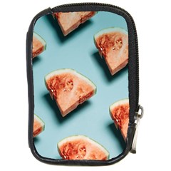 Watermelon Against Blue Surface Pattern Compact Camera Leather Case