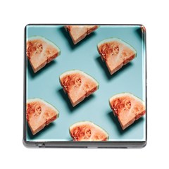 Watermelon Against Blue Surface Pattern Memory Card Reader (Square 5 Slot)