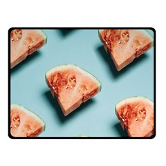 Watermelon Against Blue Surface Pattern One Side Fleece Blanket (Small)