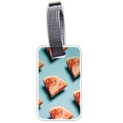 Watermelon Against Blue Surface Pattern Luggage Tag (one side)