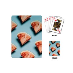 Watermelon Against Blue Surface Pattern Playing Cards Single Design (Mini)