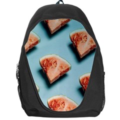 Watermelon Against Blue Surface Pattern Backpack Bag