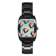 Watermelon Against Blue Surface Pattern Stainless Steel Barrel Watch by artworkshop