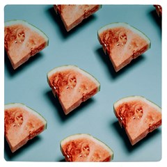 Watermelon Against Blue Surface Pattern UV Print Square Tile Coaster 