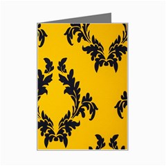 Yellow Regal Filagree Pattern Mini Greeting Card by artworkshop