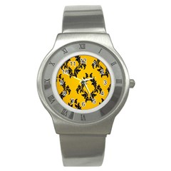 Yellow Regal Filagree Pattern Stainless Steel Watch by artworkshop