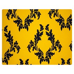 Yellow Regal Filagree Pattern Premium Plush Fleece Blanket (medium) by artworkshop