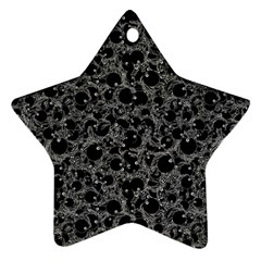 Black And Alien Drawing Motif Pattern Ornament (star) by dflcprintsclothing