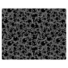 Black And Alien Drawing Motif Pattern Premium Plush Fleece Blanket (medium) by dflcprintsclothing