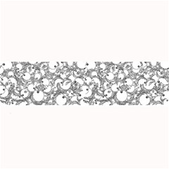 Black And White Alien Drawing Motif Pattern Large Bar Mat by dflcprintsclothing