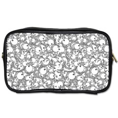 Black And White Alien Drawing Motif Pattern Toiletries Bag (one Side) by dflcprintsclothing