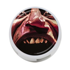 Scary Man Closeup Portrait Illustration 4-port Usb Hub (one Side) by dflcprintsclothing