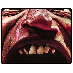 Scary Man Closeup Portrait Illustration One Side Fleece Blanket (medium) by dflcprintsclothing