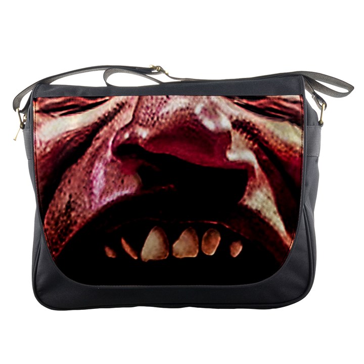 Scary Man Closeup Portrait Illustration Messenger Bag