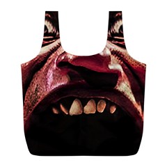 Scary Man Closeup Portrait Illustration Full Print Recycle Bag (l) by dflcprintsclothing