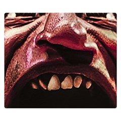 Scary Man Closeup Portrait Illustration Premium Plush Fleece Blanket (small) by dflcprintsclothing