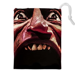 Scary Man Closeup Portrait Illustration Drawstring Pouch (4xl) by dflcprintsclothing