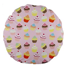 Cupcakes! Large 18  Premium Round Cushions by fructosebat