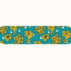 Turquoise And Yellow Floral Large Bar Mat by fructosebat