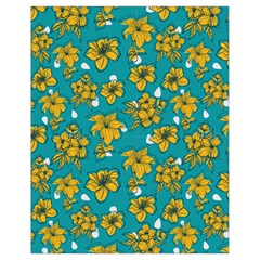 Turquoise And Yellow Floral Drawstring Bag (small) by fructosebat