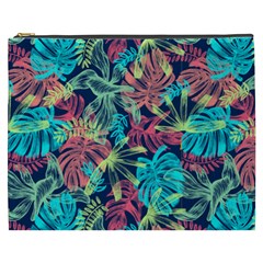 Neon Leaves Cosmetic Bag (xxxl) by fructosebat