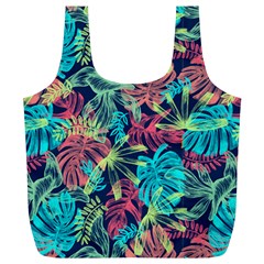 Neon Leaves Full Print Recycle Bag (xl) by fructosebat