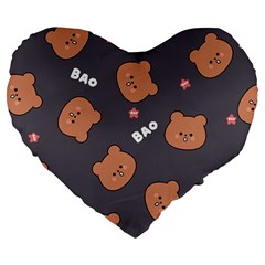 Bears! Large 19  Premium Heart Shape Cushions