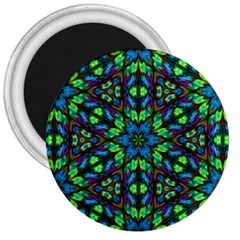 Blue Green Kaleidoscope 3  Magnets by bloomingvinedesign