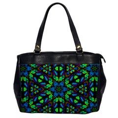 Blue Green Kaleidoscope Oversize Office Handbag by bloomingvinedesign