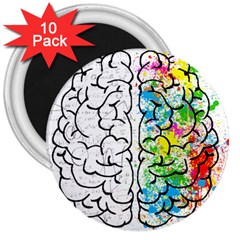 Brain-mind-psychology-idea-drawing 3  Magnets (10 Pack) 