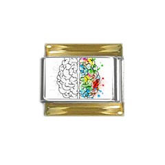 Brain-mind-psychology-idea-drawing Gold Trim Italian Charm (9mm) by Jancukart