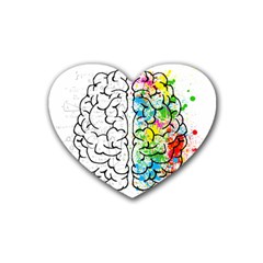 Brain-mind-psychology-idea-drawing Rubber Coaster (heart)