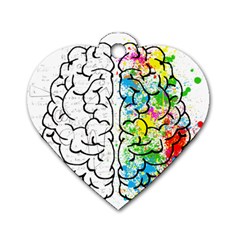 Brain-mind-psychology-idea-drawing Dog Tag Heart (two Sides) by Jancukart