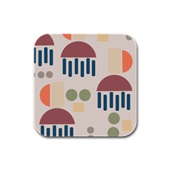 Art Background Abstract Design Rubber Square Coaster (4 Pack)