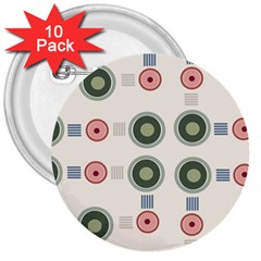 Art Design Round Drawing Abstract 3  Buttons (10 Pack) 