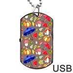 Autumn Seamless Background Leaves Dog Tag USB Flash (Two Sides) Back