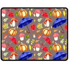 Autumn Seamless Background Leaves Fleece Blanket (medium) by Jancukart