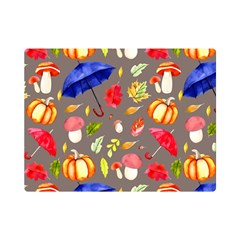 Autumn Seamless Background Leaves One Side Premium Plush Fleece Blanket (mini) by Jancukart