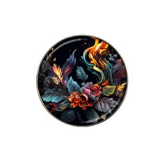 Flowers Flame Abstract Floral Hat Clip Ball Marker by Jancukart