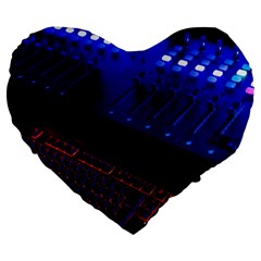 Mixer Console Audio Mixer Studio Large 19  Premium Flano Heart Shape Cushions by Jancukart