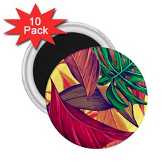 Monstera Tropical Design Beach 2 25  Magnets (10 Pack) 