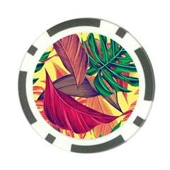 Monstera Tropical Design Beach Poker Chip Card Guard by Jancukart