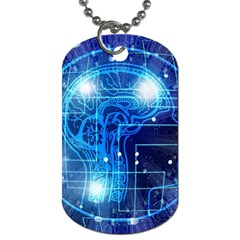 Artificial Intelligence Brain Think Art Dog Tag (two Sides) by Jancukart