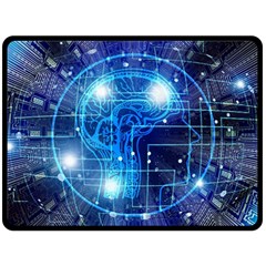 Artificial Intelligence Brain Think Art Fleece Blanket (large) by Jancukart